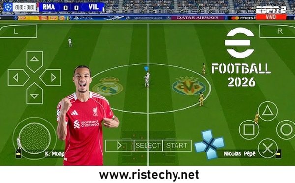 PES 2026 PPSSPP – PSP ISO PS5 Camera Free Download (eFootball)